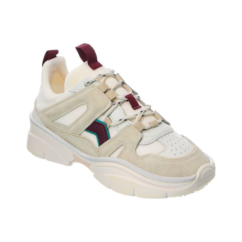 Isabel Marant Kindsay Leather & Suede-Trim Sneaker, Green